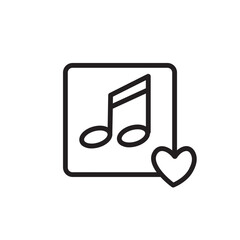 Sticker - Favorite Music Song Outline Icon