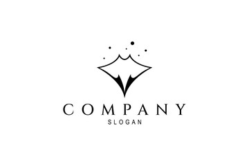 Wall Mural - stingray logo in simple line design style