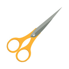 Sticker - Sharp steel scissors cutting paper, working hand