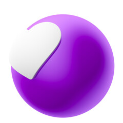 Sticker - Like ball purple 3d render illustration