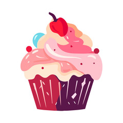 Sticker - sweet baked cupcake with fruit