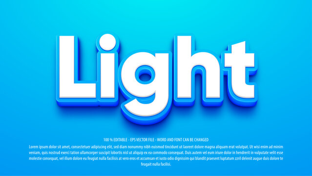 Light 3d bold editable text effect