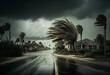 Hurricane Matthew approaching Florida. Generative AI
