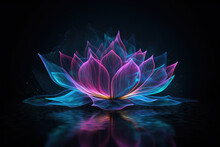 Abstract Lotus Flower, Generative AI