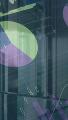 Poster - Animation of data processing over lift in office