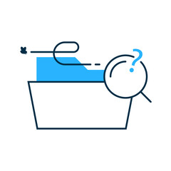 Poster - search no result. data, document, file not found in folder concept illustration line icon design vector eps10. simple and modern graphic element for landing page, empty state ui, infographic
