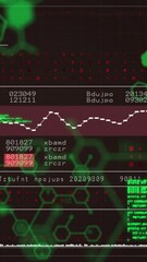 Poster - Animation of molecules over data processing on black background