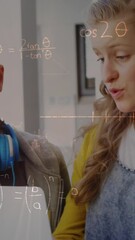 Poster - Animation of mathematical equations over school children using laptop in classroom