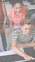 Poster - Animation of mathematical equations with school children using computer in classroom