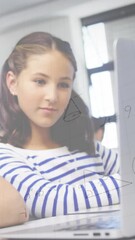 Poster - Animation of mathematical equations over school children using laptop in classroom