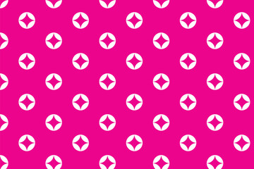 Aufkleber - abstract seamless white flower pattern with pink background.