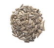 Sunflower seeds on transparent png. Top view