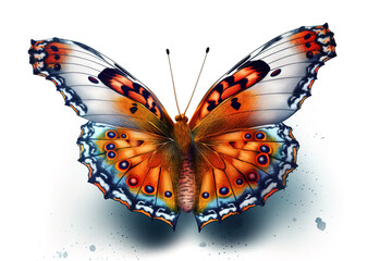 Wall Mural - Image of colorful butterfly on a clean background. Insect. illustration, Generative AI.