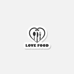 Sticker - Love Food Logo designs concept sticker icon