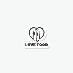 Wall Mural - Love Food Logo designs concept sticker icon