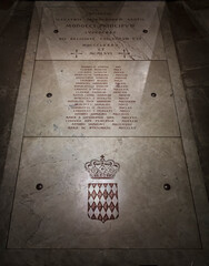 Wall Mural - The Grimaldi's Tombstone at the Saint Nicholas Cathedral in Monaco Ville, Monaco