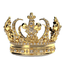Golden Crown On Transparent Background , Ai Generated