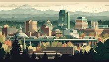 Spokane Cityscape (ai Generate)