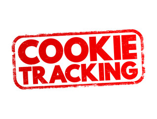 Poster - Cookie Tracking - collects data from a user such as their activity on a website, history and location, text concept stamp