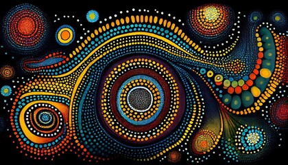 colorful australian aboriginal art, Generative AI