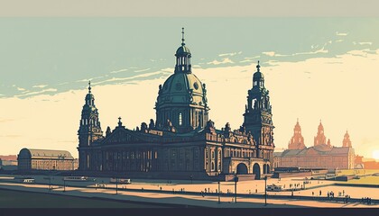 Wall Mural - Dresden Germany cityscape (ai generate)