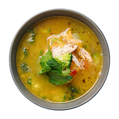 Wall Mural - png portion of chicken soup with broccoli