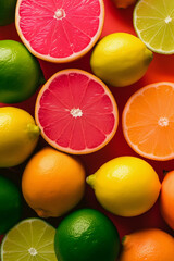 Sticker - Fresh Fruits Composition Background. Ai generative