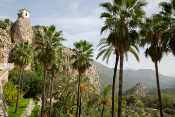 Sticker - Church and Landscape, Guadalest; Alicante; Spain