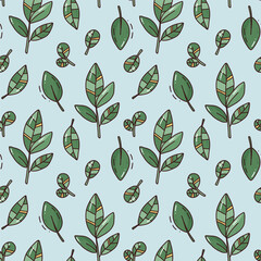 Wall Mural - vector seamless pattern with colorful plants