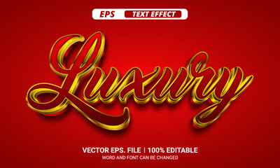 Poster - Red luxury vector editable text effect on red background