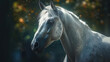 The Elegance and Majesty of White Horses Brought to Life in Realistic Illustrations, Generative AI