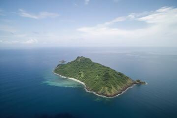 Wall Mural - aerial view of a small island in the middle of the ocean. created with generative ai technology