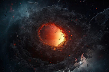 Wall Mural - black hole created with generative ai technology