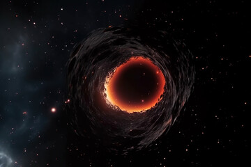 Wall Mural - black hole created with generative ai technology
