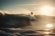 A surfer in thew ocean, made with generative ai