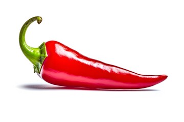 Macro view of a shiny, red chili pepper. Generative AI