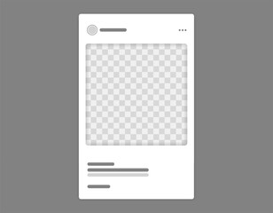 Poster - Empty carousel post template mockup. Mobile app interface with blank pictures, editable posts. Scroll frame pages, social media photography.