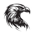 Vector image of a eagle head on a white background. Silhouette svg illustration.