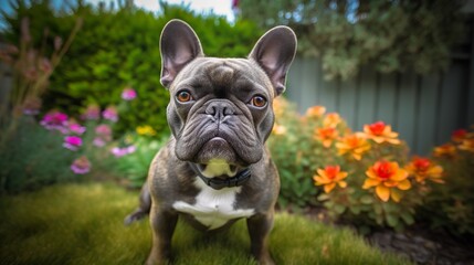 Poster - Frenchie in the garden