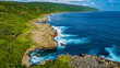 © robertharding - Aerial of the rugged coastline and the blowholes, Christmas Island, Australian Indian Ocean Territory, Australia, Indian Ocean