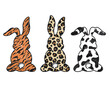 Retro Groovy Bunny Leopard Png 