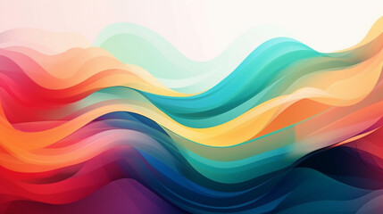 Sticker - Abstract colorful wave background Generative AI