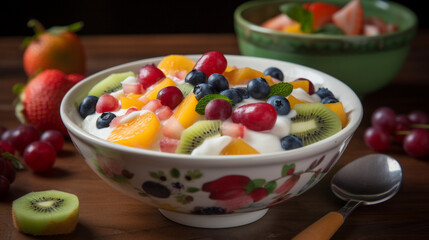 Sticker - Fruit salad with yogurt Generative AI