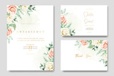 Fototapeta Tulipany - Beautiful floral roses wedding invitation card 