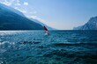 windsurfer on the lake of Garda, Trentino, Italy