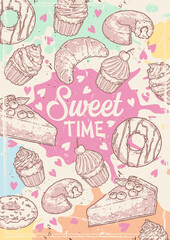 Sticker - Sweet time vintage flyer colorful