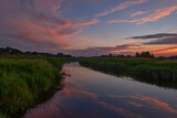Fototapeta Natura - Beauty sunset over the river, Southern Poland