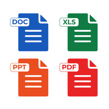 Set of format and extension of documents. Microsoft Word .doc Microsoft Excel .xls Microsoft PowerPoint .ppt .pdf Adobe Acrobat, Nitro Reader, Foxit Reader.