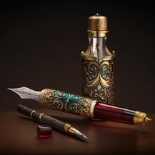 Medieval-inspired Fountain Pen With Intricate Contraption Design