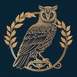 Owl of Minerva Flat Icon Vector: A Simplistic Line Drawing by DrSirnoceros